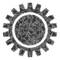 Fraction Mosaic Cogwheel Icon