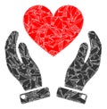 Fraction Mosaic Love Heart Care Hands Icon