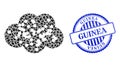 Shard Mosaic Powder Cloud Icon with Guinea Grunge Seal Stamp