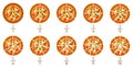 Fraction pizzas. Fraction for kids. Pizza slices. Fraction fun with pizza.