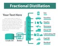 Fractional Distillation, Oil Refining infographic Royalty Free Stock Photo