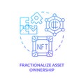 Fractionalize asset ownership blue gradient concept icon Royalty Free Stock Photo