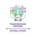 Fractionalize asset ownership concept icon Royalty Free Stock Photo