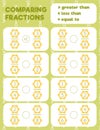 Fractions worksheet, math practice print page.