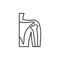 Fracture broken bone crack bone icon. Simple line outline vector orthopedics icons for ui and ux website or mobile application Royalty Free Stock Photo