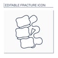 Fracture dislocation line icon