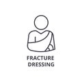 Fracture dressing thin line icon, sign, symbol, illustation, linear concept, vector