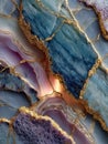 Fractured agate-like stone with golden inner glow. Royalty Free Stock Photo