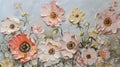 Fractured Beauty: A Closeup of White and Pink Poppies in Oil Gla