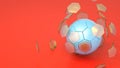 Fractured broken classic soccer football ball with hexagon segments. 3d rendering