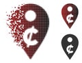 Fractured Dot Halftone Cent Map Marker Icon