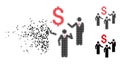 Fractured Dot Halftone Financial Discussion Businessmen Persons Icon