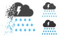 Fractured Dot Halftone Thunderstorm Rain Cloud Icon Royalty Free Stock Photo