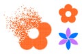 Fractured Dotted Flower Glyph with Halftone Version