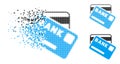 Fractured Dotted Halftone Bank Cards Icon