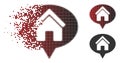Fractured Dotted Halftone House Info Balloon Icon