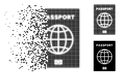 Fractured Dotted Halftone Passport Icon