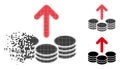 Fractured Dotted Halftone Payout Coins Icon