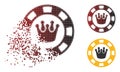 Fractured Dotted Halftone Royal Casino Chip Icon