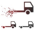 Fractured Dotted Halftone Truck Chassis Icon
