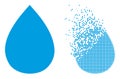 Fractured Dotted and Original Water Drop Icon