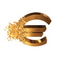 Fractured Euro sign 3d Royalty Free Stock Photo