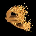 Fractured Euro sign 3d Royalty Free Stock Photo