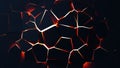 Fractured Geometry: Modern Abstract 3D Background with Crushing Exploding Surface, 3D render