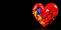 Fractured Heart Illustrating Unrequited Love - Generative AI