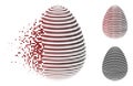 Fractured Pixel Halftone Abstract Egg Stripes Icon Royalty Free Stock Photo