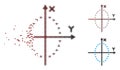 Fractured Pixel Halftone Dotted Ellipse Plot Icon
