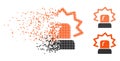 Fractured Pixelated Halftone Alarm Icon