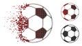 Fractured Pixelated Halftone Football Ball Icon