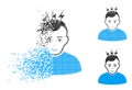 Fractured Pixelated Halftone Headache Icon with Face