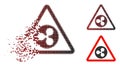 Fractured Pixelated Halftone Ripple Warning Icon Royalty Free Stock Photo
