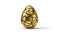 Fracturing and peeling easter egg. 3d illustration Royalty Free Stock Photo