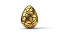 Fracturing and peeling easter egg. 3d illustration