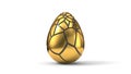 Fracturing and peeling easter egg. 3d illustration Royalty Free Stock Photo