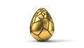 Fracturing and peeling easter egg. 3d illustration