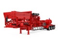 Fracturing Unit Semi-Trailer Isolated Royalty Free Stock Photo
