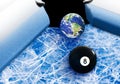 Fragil Earth Behind The Global Eight Ball ~ Concep Royalty Free Stock Photo