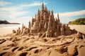 Fragile Beach sandcastle. Generate Ai Royalty Free Stock Photo