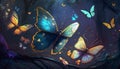 Fragile Beauty Abstract Butterfly Illustration Wallpaper ,generative AI