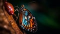 The fragile beauty of a multi colored butterfly in nature embrace generated by AI