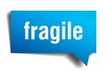 Fragile blue 3d speech bubble