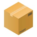 Fragile box icon, isometric style Royalty Free Stock Photo