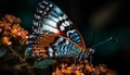 The fragile butterfly vibrant wings grace the spotted flower generated by AI