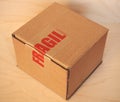 Fragile cardboard box Royalty Free Stock Photo