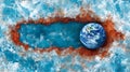 Fragile Earth Globe Surrounded by Rust and Ice Environmental Concept Royalty Free Stock Photo