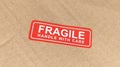 fragile handle with care sticker red warning label symbol sign text Royalty Free Stock Photo